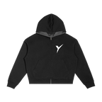 STRYVE Black Boxy Zip Hoodie