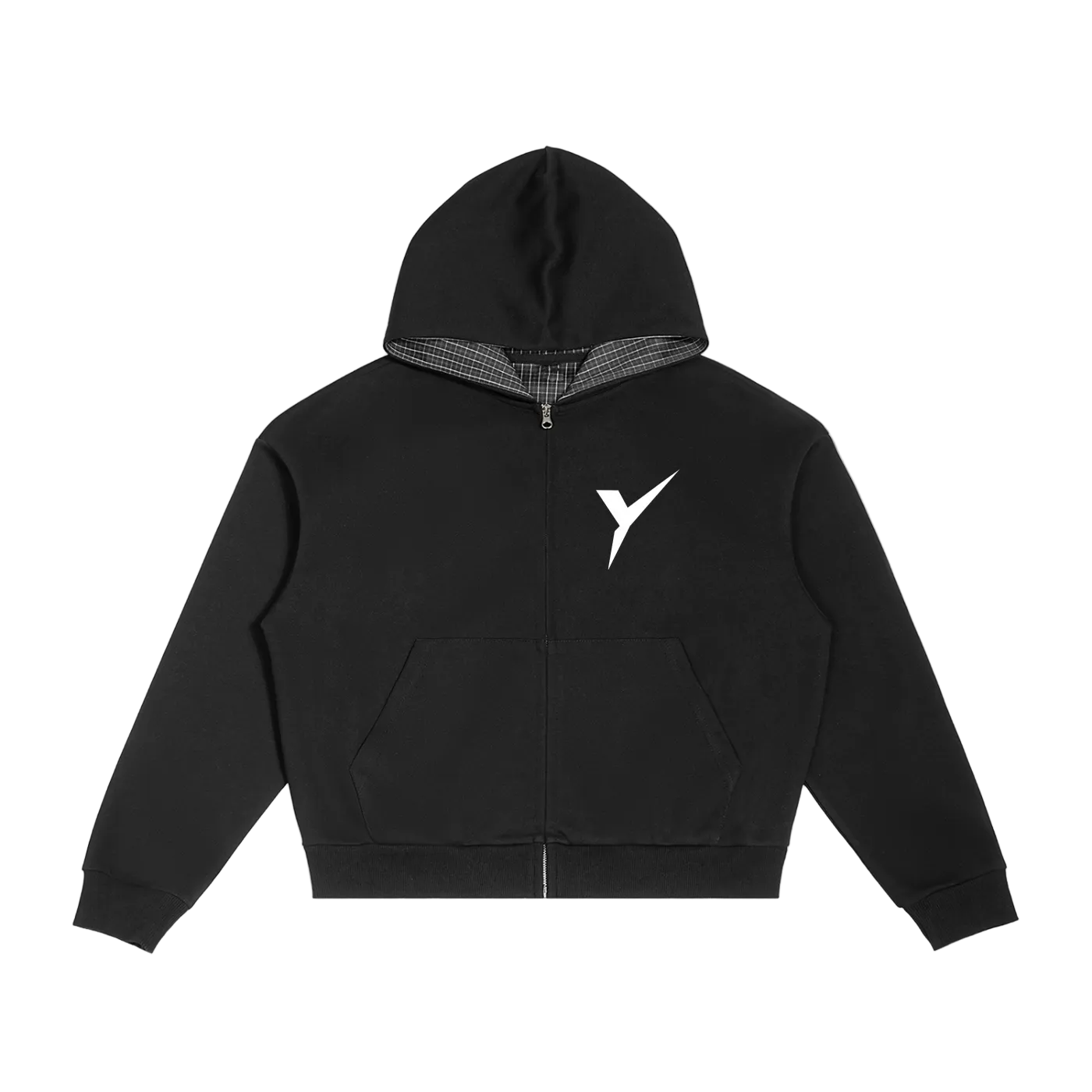 STRYVE Black Boxy Zip Hoodie