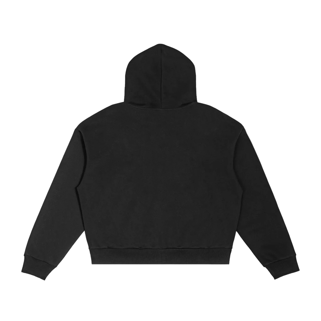 STRYVE Black Boxy Zip Hoodie